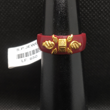 Red ras gold ring by S.P. Jewellers