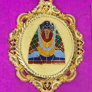 Gold maa ashapura pendant by Saurabh Aricutting