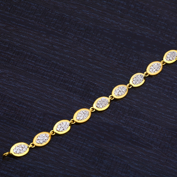 916 Laides Gold Daily Wear Cz Bracelet-LB176