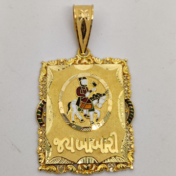 916 Gold Fancy Gent's Ramdev Pir Minakari Pendant