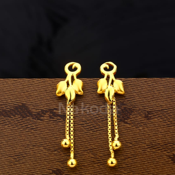 916 Gold CZ Stylish Ladies Plain Earrings LPE367