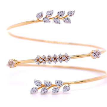 Spiral Leaf Gold diamond bracelet