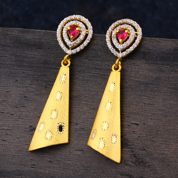 916 Gold CZ Ladies Delicate Jhummar Earring LJE310