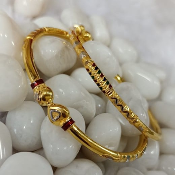916 Ladies Gold Designer Cooper Bangle SG64 by 