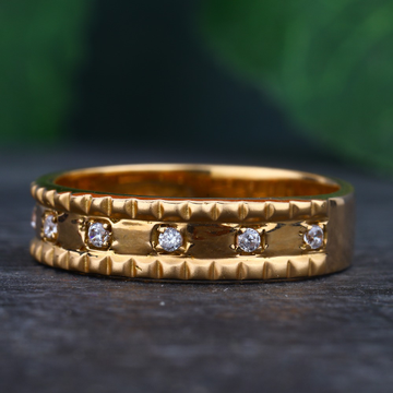 18KT Rose Gold Cz Classic Rings For Women RhJ-36