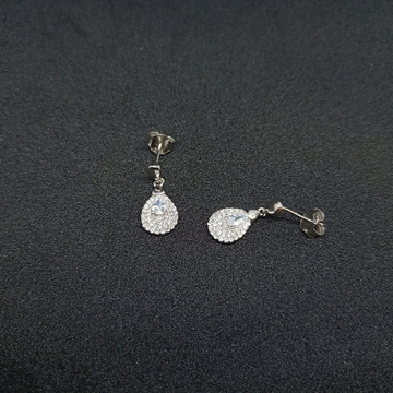 925 Silver Drop Shape Earring by Ghunghru Jewellers