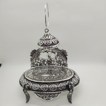 92.5 Pure Silver Antique Singhasan In Mayur Carvin... by 