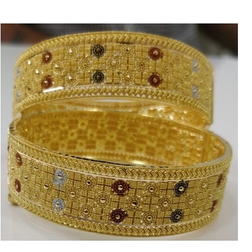 916 Gold Antique Designer Calcutta Bangles by 