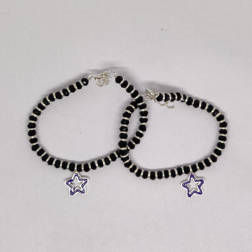 925 silver Star black beads baby bracelet by Veer Jewels