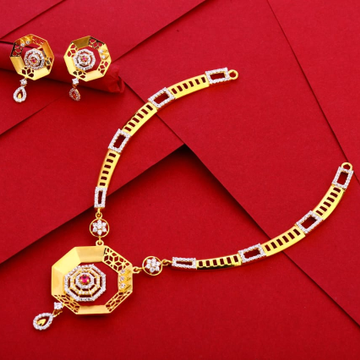 916 Gold Hallmark Stylish Ladies Necklace Set LN27...