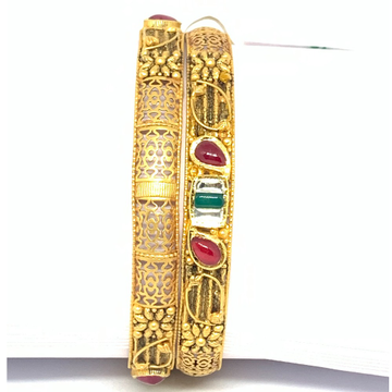 Designer Gold Antique Bangles by Rajasthan Jewellers Private Limited