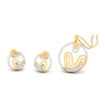 22k gold cz glorious pendant set by 