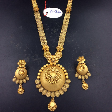 916 gold oxidised long necklace set  by Sneh Ornaments