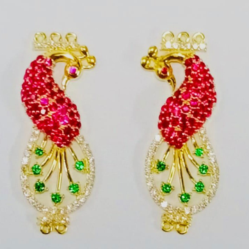 916 gold traditional peacock shape ladies earring by 