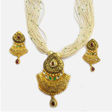 916 Gold Antique Bridal Necklace Set RHJ-4395