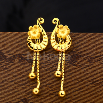 22KT Gold Ladies Plain Earring LPE324