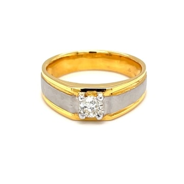 18k Gold Solitaire Ring for Men by 