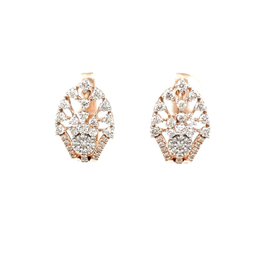 Royale Collection Diamond Hoop Earring in 18k Rose...