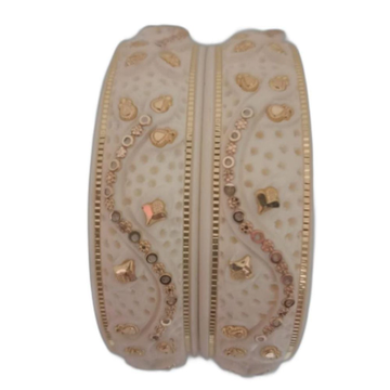 Gold Art Work attractive white bangles by 