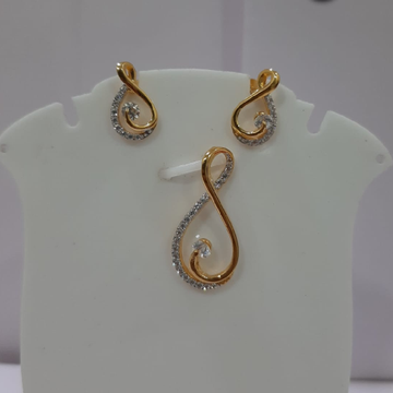 22k gold diamond S letter dseign pendent set by Sneh Ornaments