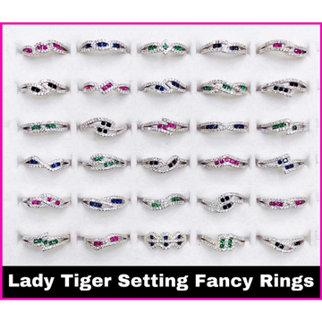 92.5 Sterling Silver Lady Tiger Sitting Fancy Ring... by 