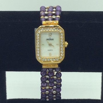 Natural amethyst round beeds 3 layers watch jbg0242