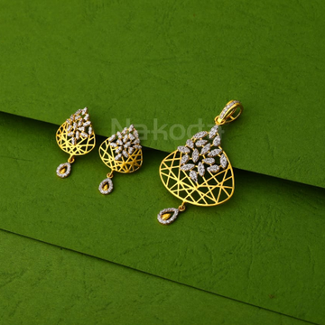 22KT Gold CZ Ladies Classic Pendant Set FPS429