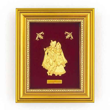 Radha Krishna Beautiful Frame in 24k Gold MGA-AGE0...