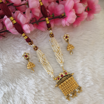 916 gold antique jadtar red and white colour stone... by 