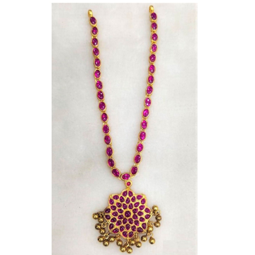 Pure silver stylish long haram necklace (south ind... by 