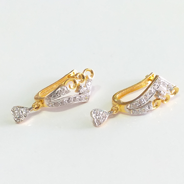 18k Fancy Design Diamond Earringe by 