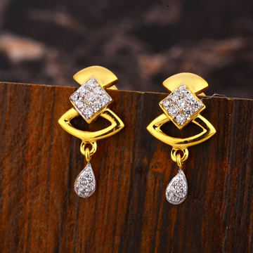 22CT Gold CZ Fancy Diamond Earring LFE486