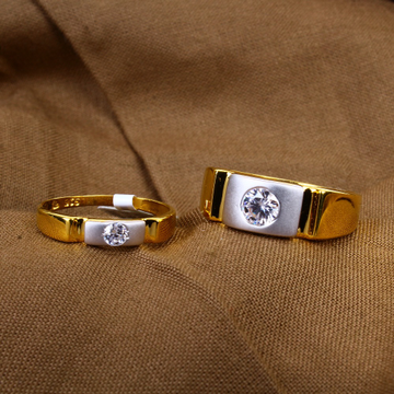 two gold simple CZ diamond Ring 12 by 