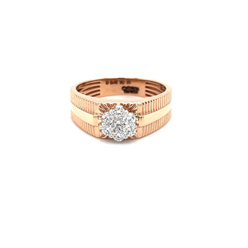 Mens Ring with Solitaire Effect in Diamonds in Ros...