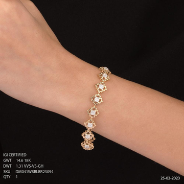 18k gold round diamond stylish bracelet