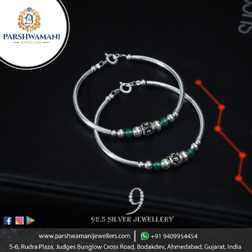 92.5 Sterling Silver Openble Oxidised Bachha kadli