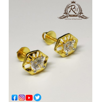 22 carat gold round daimond stud earrings RH-ER563