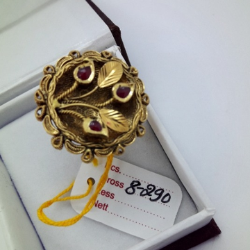 916 Gold Antique Leaf Design Bridal ring CMJ-R001 by 