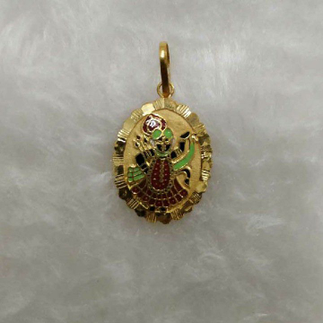 916 Gold Shrinathji Minakari Pendant