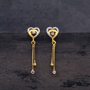 22CT Gold Hallmark Fancy Ladies Earring LJE210