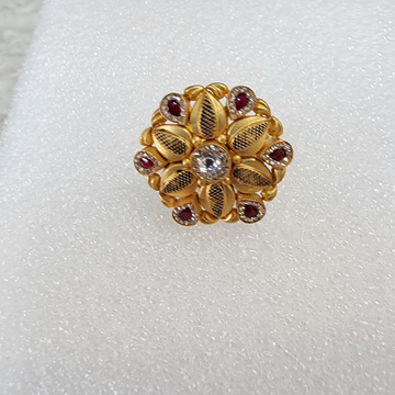 916 Gold Antique Jadtar Met Finishing Ring by 