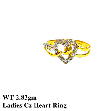 18K Ladies Cz Heart Rings by 