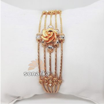 18k Floral CZ Rose Gold Bracelet SK - R001 by 