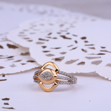 Rose Gold Cz 18K Ladies Ring-RLR336