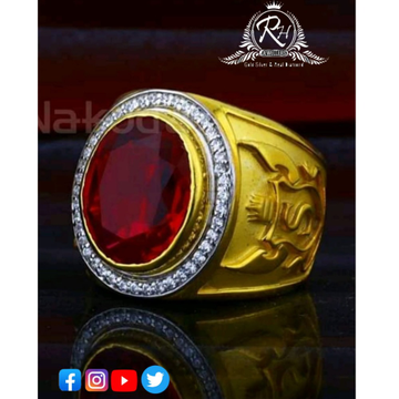 22 carat gold red stone daimond rings RH-GR390