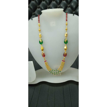 22KT Gold Designer Colorful Stoned Chain Mala by Celebrity Jewels