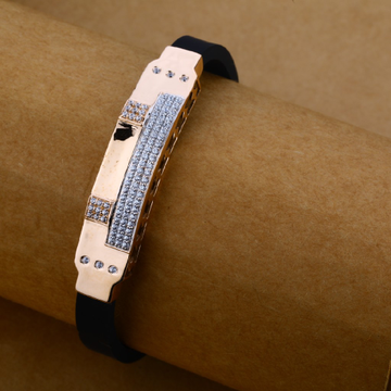 Rose Gold Mens Leather Bracelet-MLB35