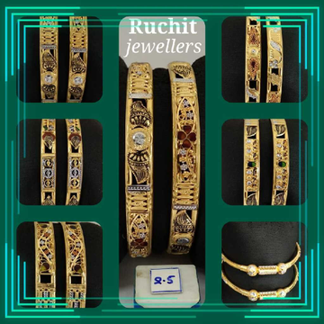 916gold double Pipe Kadli by Ruchit Jewellers