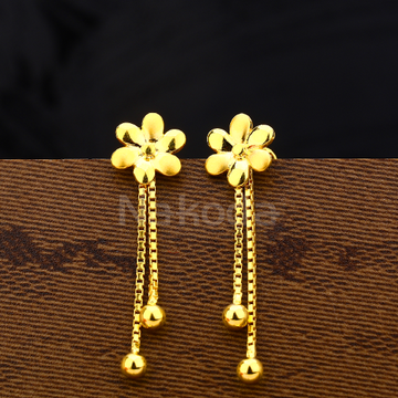 22KT Gold Ladies Gorgeous Plain Earring LPE346