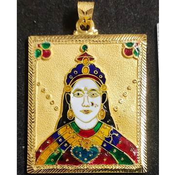 Gold With Meenakari Chaher maa Pendant by Saurabh Aricutting